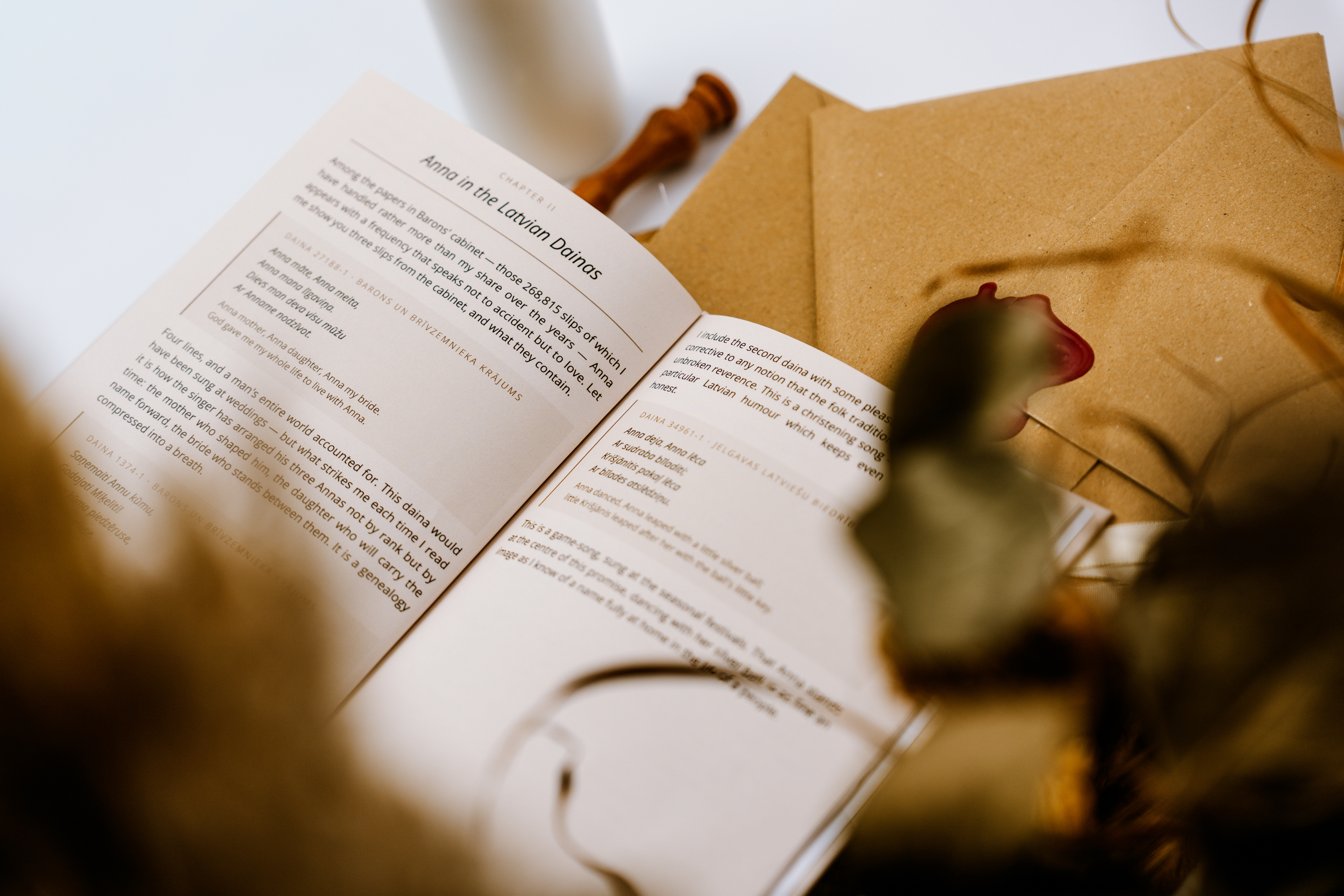 The atelier — flowers and book
